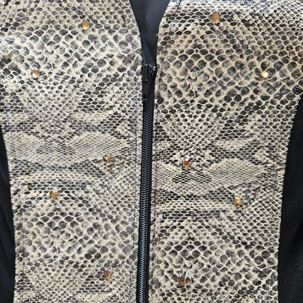 Western Collection Horse Show Vest Size Large Faux Snake Skin Sequined - Picture 6 of 8